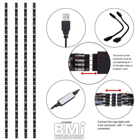 LED Strip Lights Multicolor with Remote | 1 roll 39.37" - Picture 2 of 6